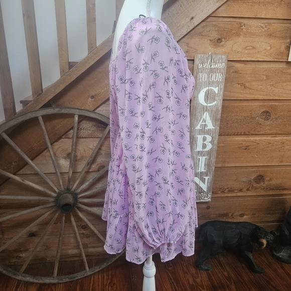 Forever 21 Purple and Pink Long Sleeve Sundress - Picture 8 of 11